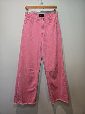 GAP High Ride Wide Leg Jeans Women's 4/27R Pink Cotton Pants